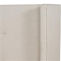 Meryll Modern Classic Beige Performance Brown Solid Wood Frame Bed - Queen|