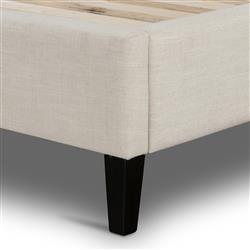 Meryll Modern Classic Beige Performance Brown Solid Wood Frame Bed - Queen|