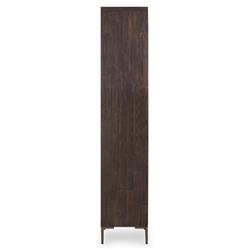 Yvette Rustic Clear Glass Dark Brown Reclaimed Pine Wood 2 Door Display Case|