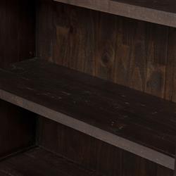 Yvette Rustic Clear Glass Dark Brown Reclaimed Pine Wood 2 Door Display Case|