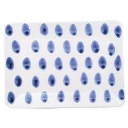 Santorini Global Bazaar Blue Ceramic 3 Piece Serveware|