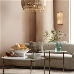 Baja Coastal Natural Coco Wood Bead Antique Brass Iron Chandelier|