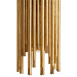 Prescott Hollywood Regency Gold Leaf Iron Flush Mount Sconce - Large|