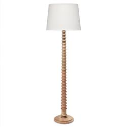 Dammara Updated Traditional Natural Mango Wood Column Floor Lamp|