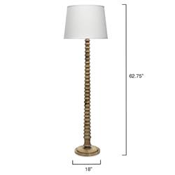 Dammara Updated Traditional Natural Mango Wood Column Floor Lamp|
