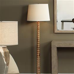 Dammara Updated Traditional Natural Mango Wood Column Floor Lamp|