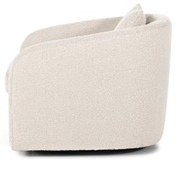 Perrin Modern Classic Beige Performance Boucle Swivel Occasional Barrel Chair|