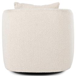 Perrin Modern Classic Beige Performance Boucle Swivel Occasional Barrel Chair|