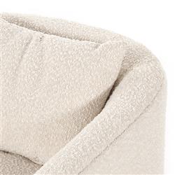 Perrin Modern Classic Beige Performance Boucle Swivel Occasional Barrel Chair|