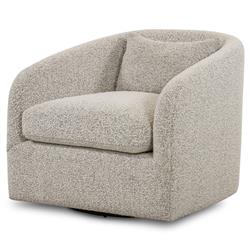 Perrin Modern Classic Grey Performance Boucle Swivel Occasional Barrel Chair|