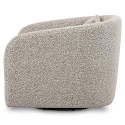 Perrin Modern Classic Grey Performance Boucle Swivel Occasional Barrel Chair|