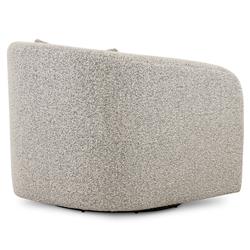 Perrin Modern Classic Grey Performance Boucle Swivel Occasional Barrel Chair|