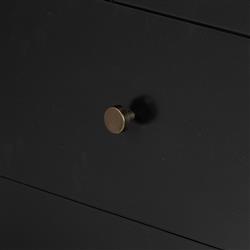 Sutton Industrial Loft Black Iron Bronze Hardware 5 Drawer Dresser|