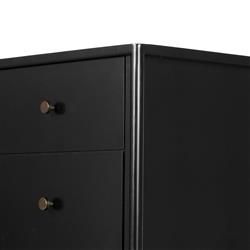 Sutton Industrial Loft Black Iron Bronze Hardware 5 Drawer Dresser|