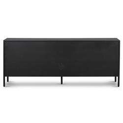 Sutton Industrial Loft Black Iron 4 Drawer Shelving Media Cabinet - 70"W|