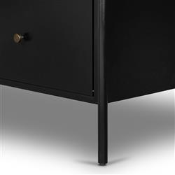 Sutton Industrial Loft Black Iron 4 Drawer Shelving Media Cabinet - 70"W|