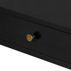 Sutton Industrial Loft Black Iron 2 Drawer Shelving Console Table|