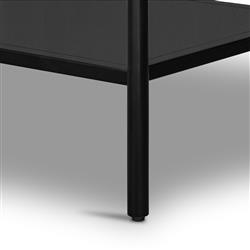 Sutton Industrial Loft Black Iron 2 Drawer Shelving Console Table|