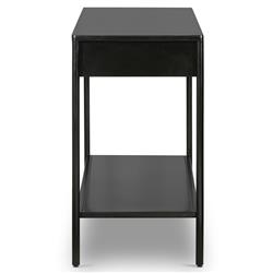 Sutton Industrial Loft Black Iron 2 Drawer Shelving Console Table|