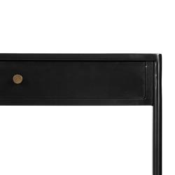 Sutton Industrial Loft Black Iron 2 Drawer Shelving Console Table|