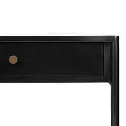 Sutton Industrial Black Iron 2 Drawer Shelving Rectangular Storage Coffee Table|