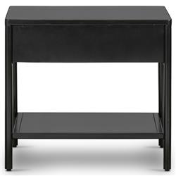 Sutton Industrial Loft Black Iron Bronze Hardware 1 Drawer End Table|