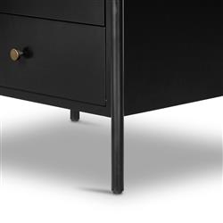 Sutton Industrial Loft Black Iron Bronze Hardware 3 Drawer Nightstand|