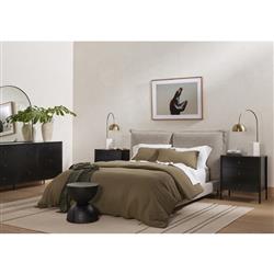 Sutton Industrial Loft Black Iron Bronze Hardware 3 Drawer Nightstand|