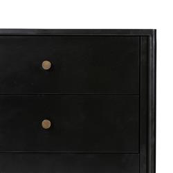 Sutton Industrial Loft Black Iron Bronze Hardware 3 Drawer Nightstand|