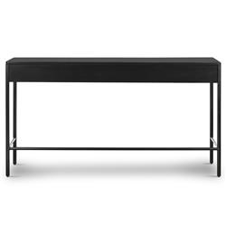 Sutton Industrial Loft Black Iron Bronze Hardware 2 Drawer Desk|
