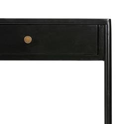 Sutton Industrial Loft Black Iron Bronze Hardware 2 Drawer Desk|