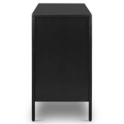 Sutton Industrial Loft Black Iron Bronze Hardware 3 Drawer Sideboard|