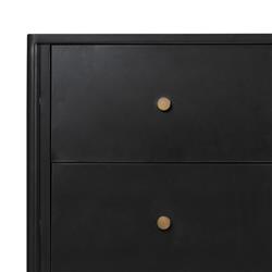 Sutton Industrial Loft Black Iron Bronze Hardware 3 Drawer Sideboard|