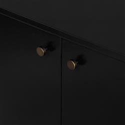 Sutton Industrial Loft Black Iron Bronze Hardware 3 Drawer Sideboard|