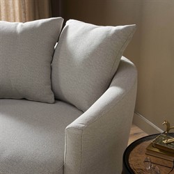 Louisa Modern Classic Off White Performance Swivel Barrel Chair|