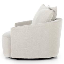 Louisa Modern Classic Off White Performance Swivel Barrel Chair|