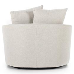 Louisa Modern Classic Off White Performance Swivel Barrel Chair|