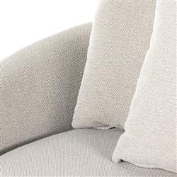 Louisa Modern Classic Off White Performance Swivel Barrel Chair|