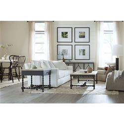 Czar French Country Distressed Brown Top Black Maple Wood Side End Table|