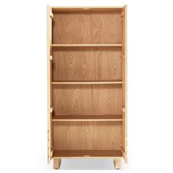 Emma Mid Century Modern Brown Oak Wood 2 Door Armoire|