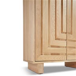 Emma Mid Century Modern Brown Oak Wood 2 Door Armoire|