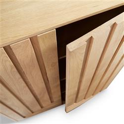 Emma Mid Century Modern Brown Oak Wood 2 Door Armoire|