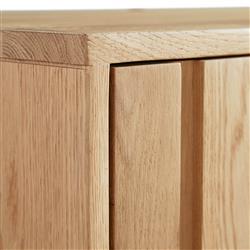 Emma Mid Century Modern Brown Oak Wood 4 Door Sideboard|