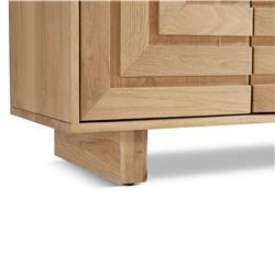 Emma Mid Century Modern Brown Oak Wood 4 Door Sideboard|