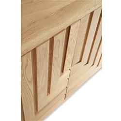 Emma Mid Century Modern Brown Oak Wood 4 Door Sideboard|