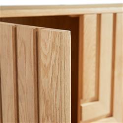 Emma Mid Century Modern Brown Oak Wood 4 Door Sideboard|