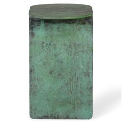 Evelyn Industrial Loft Green Steel Oval Accent Side End Table|