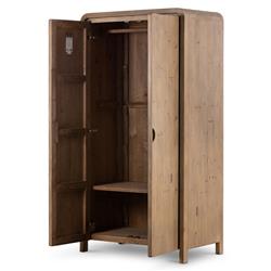 Noah Rustic Lodge Brown Reclaimed Wood 2 Door Wardrobe|