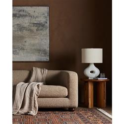 Jessie Modern Classic Brown Faux Shearling Sofa - 84"|