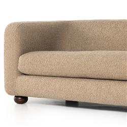 Jessie Modern Classic Brown Faux Shearling Sofa - 84"|